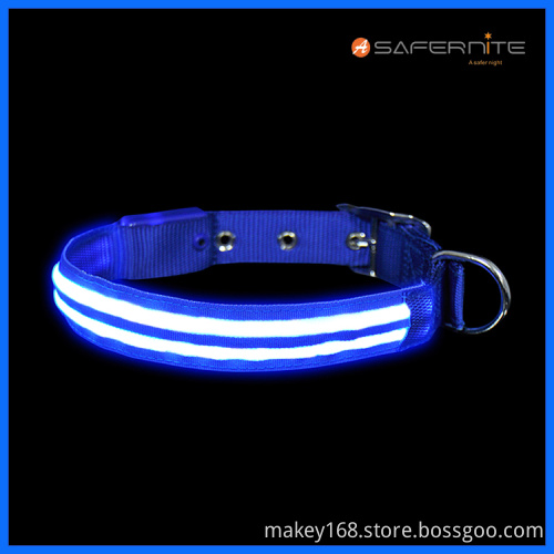 Dual Fiber Led Light Up Lighted Dog Collar